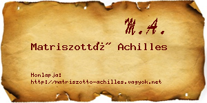 Matriszottó Achilles névjegykártya